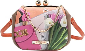 Nicole Lee Kiss Lock Crossbody Mini Bag, Vegan Leather