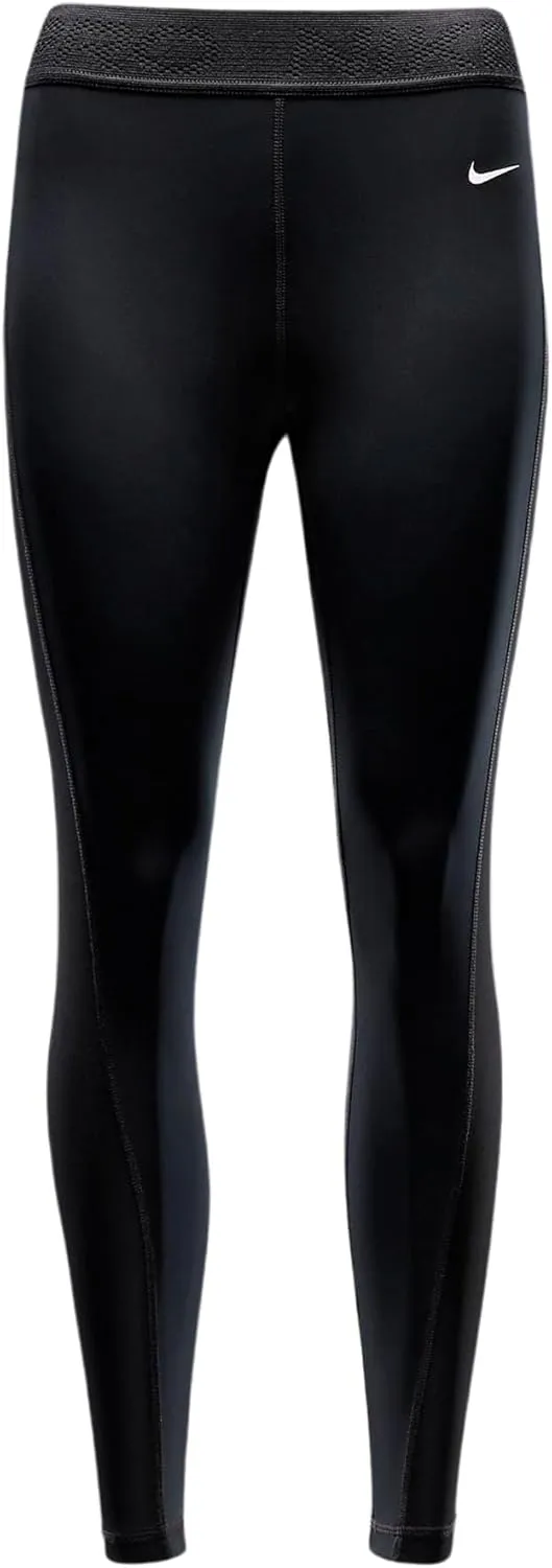 Nike Pro Women's Mid-Rise 7/8 Mesh-Paneled Leggings (FN4981-010, Black/White)