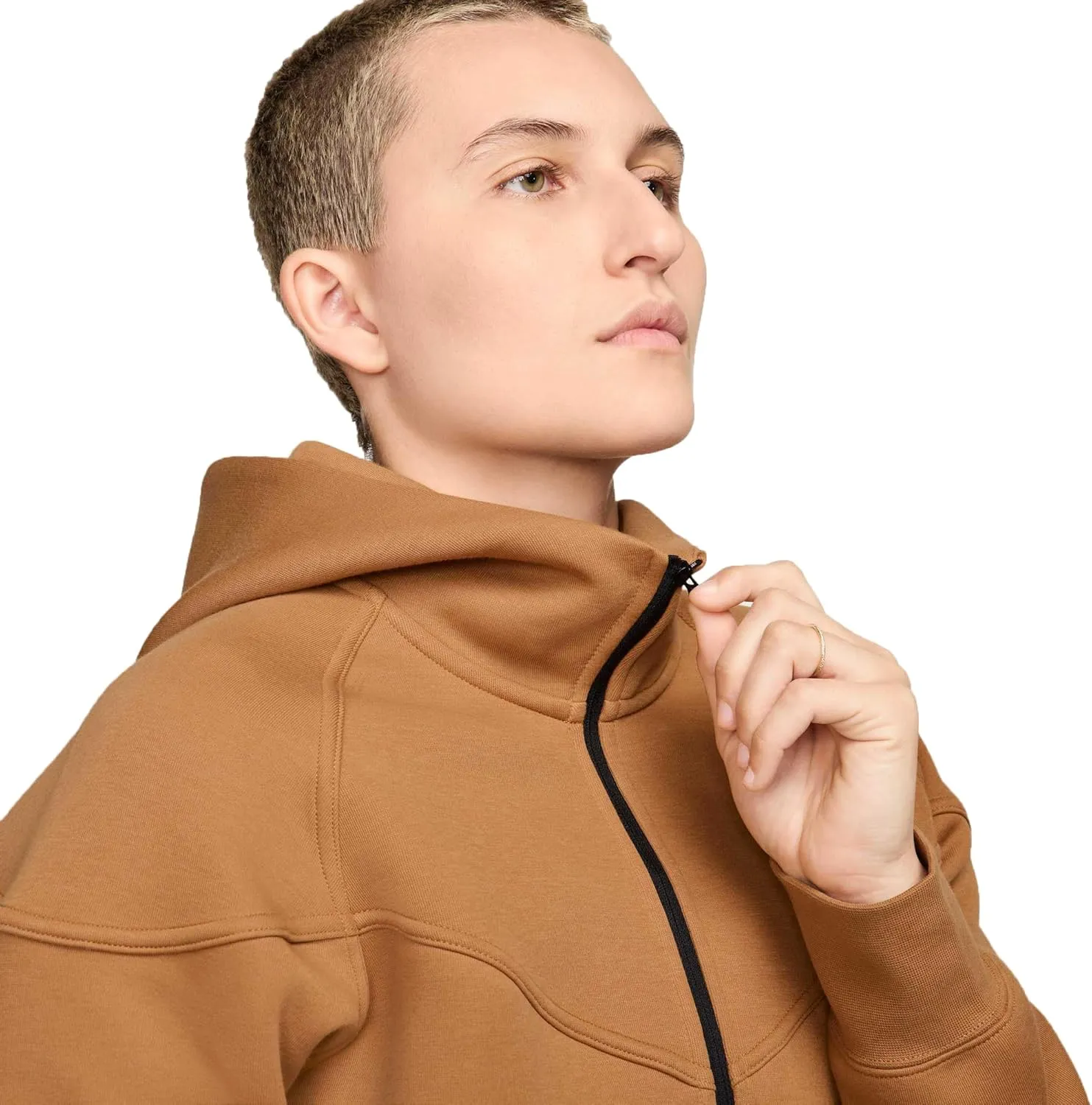 Nike Sportswear Tech Fleece Windrunner Women's Full-Zip Hoodie (FB8338-224, Flax/Black)