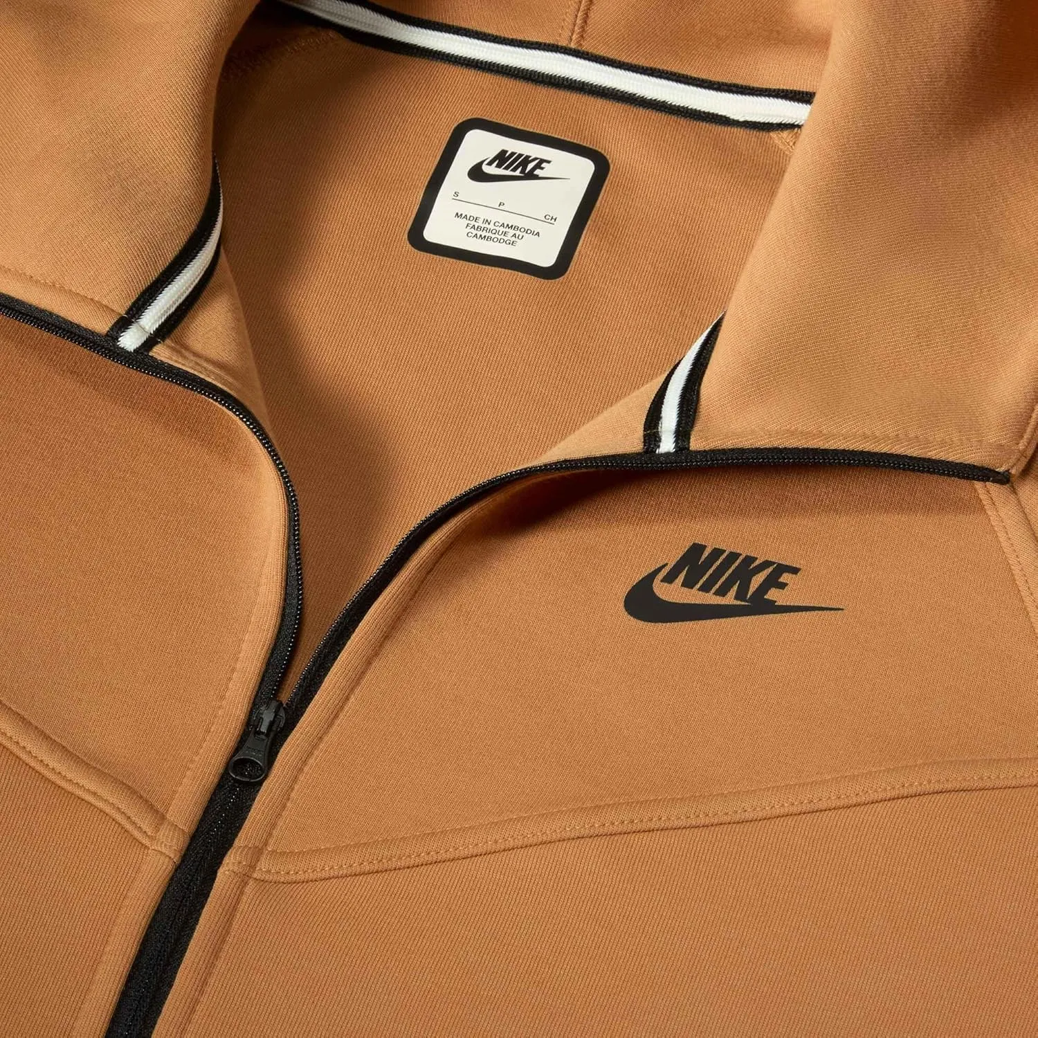 Nike Sportswear Tech Fleece Windrunner Women's Full-Zip Hoodie (FB8338-224, Flax/Black)