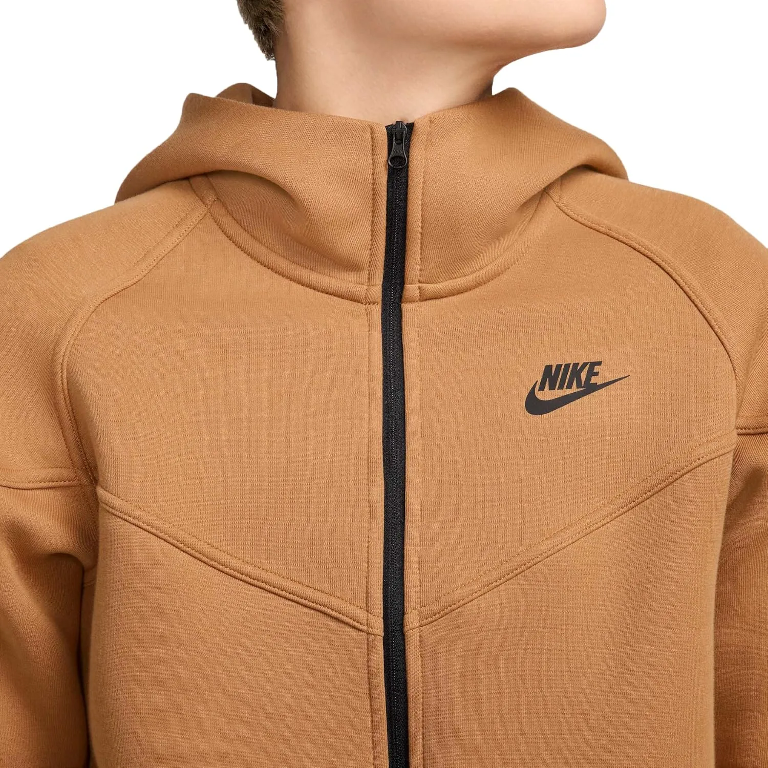 Nike Sportswear Tech Fleece Windrunner Women's Full-Zip Hoodie (FB8338-224, Flax/Black)