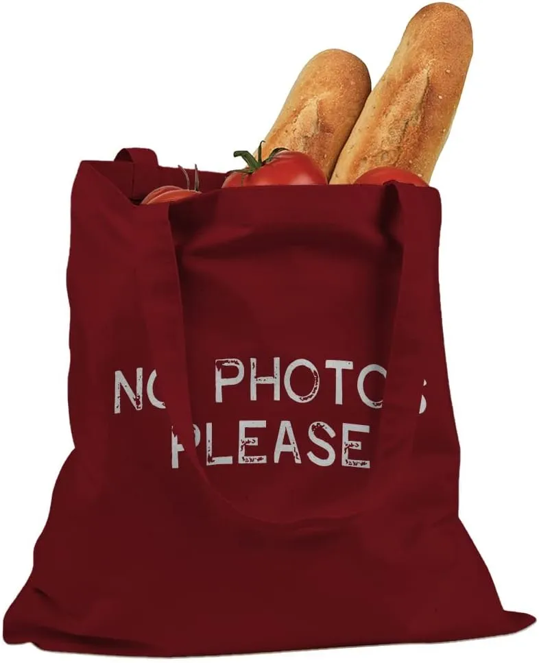 No Photos Please Cotton Canvas Tote Bag