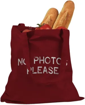 No Photos Please Cotton Canvas Tote Bag