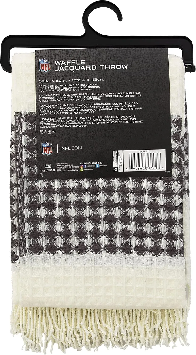 NORTHWEST NFL Unisex-Adult Waffle Weave Jacquard Throw Blanket