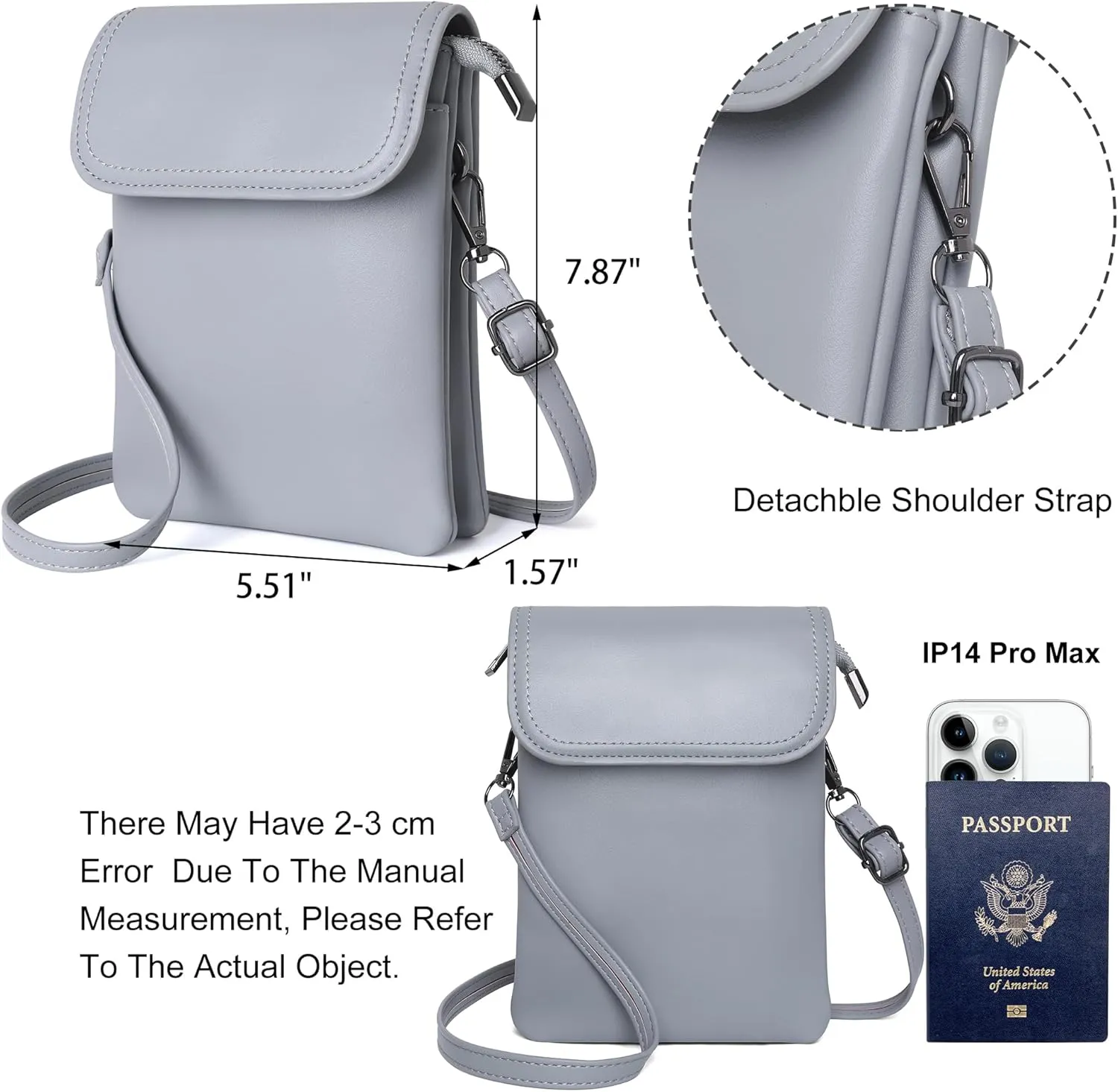 OIDERY Crossbody Bags for Women Small Cell Phone Wallet Purse with Adjustable Strap Women's Shoulder Handbag