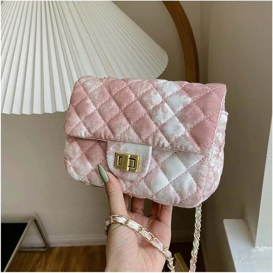 Oil Painting Small Size Crossbody Handbag Dizzy Rhombus One Shoulder Mini Chain Ink Painting Smudge