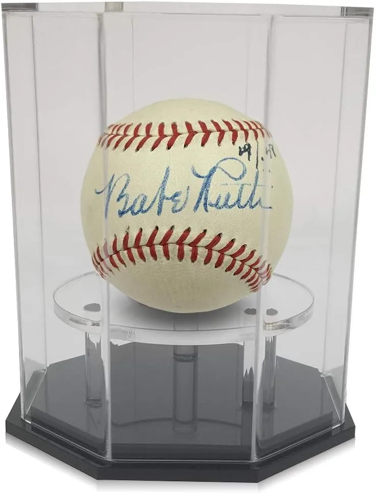 OnDisplay Deluxe UV-Protected Baseball/Tennis/Softball Display Case - Octagon Black Base