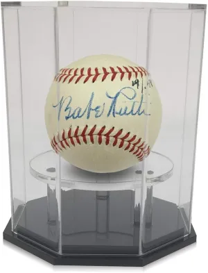 OnDisplay Deluxe UV-Protected Baseball/Tennis/Softball Display Case - Octagon Black Base