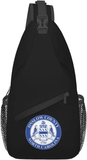 Onslow County Seal Crossbody Bags For Women Men Chest Backpack Gym Shoulder Bag Travel Outdoor Sports Casual Crossbody Bags