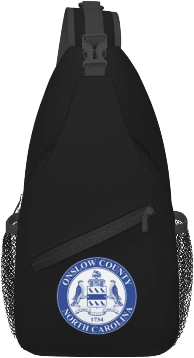 Onslow County Seal Crossbody Bags For Women Men Chest Backpack Gym Shoulder Bag Travel Outdoor Sports Casual Crossbody Bags