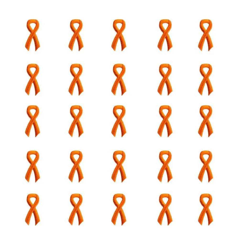 Orange Ribbon Embroidered Stick-ons - 25-pack
