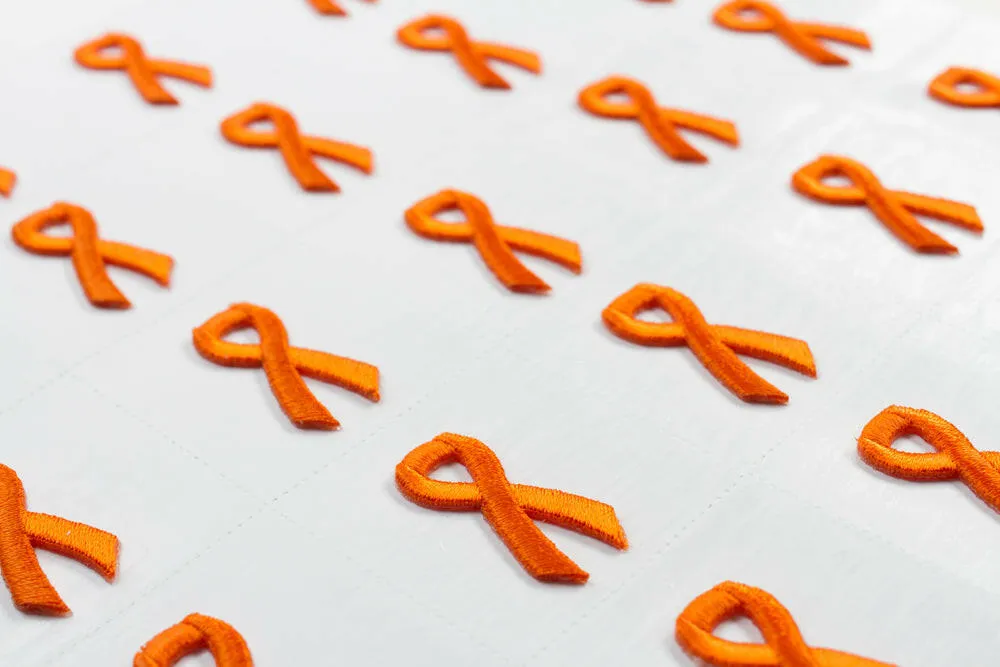 Orange Ribbon Embroidered Stick-ons - 25-pack