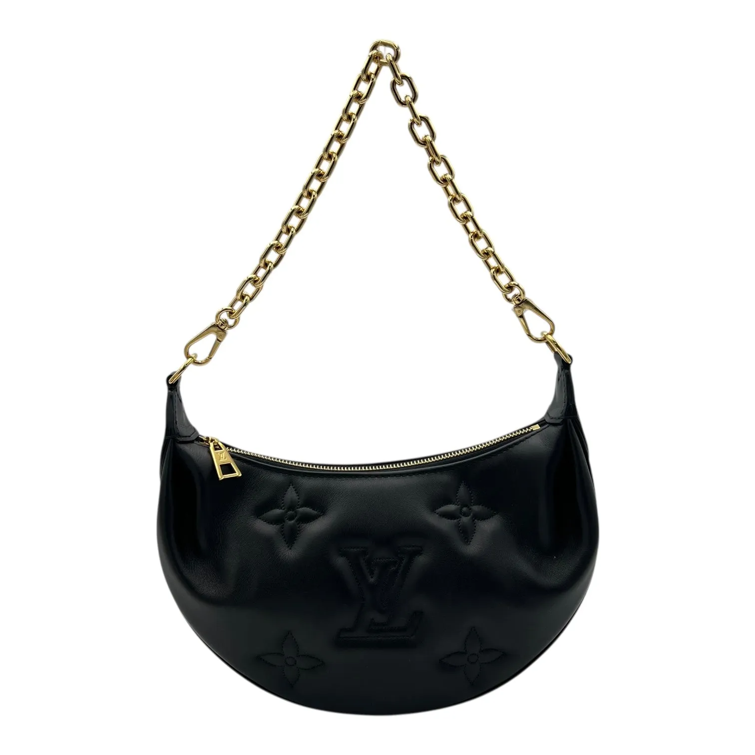 Over The Moon Crossbody Bag Black in Calfskin, Gold hardware
