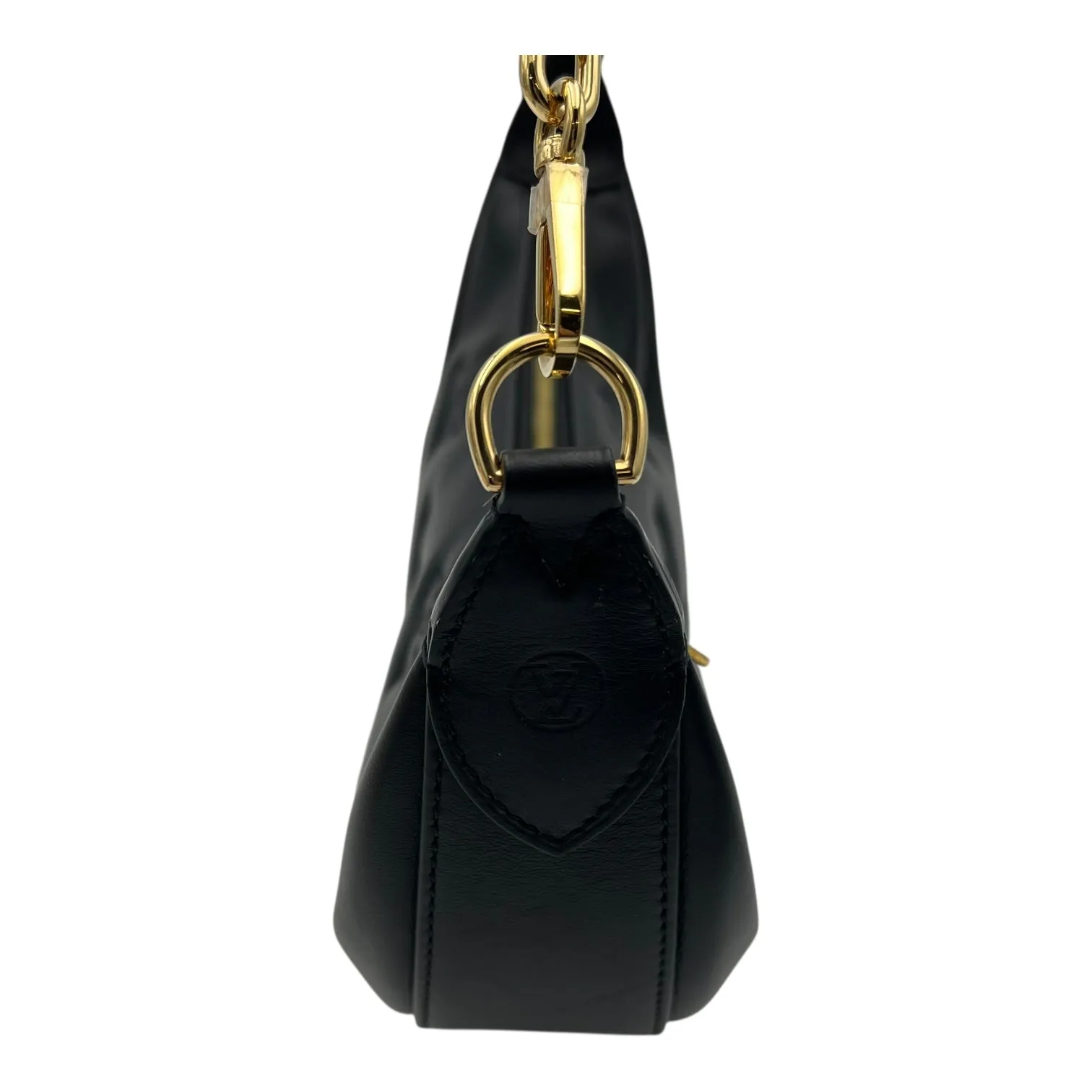 Over The Moon Crossbody Bag Black in Calfskin, Gold hardware