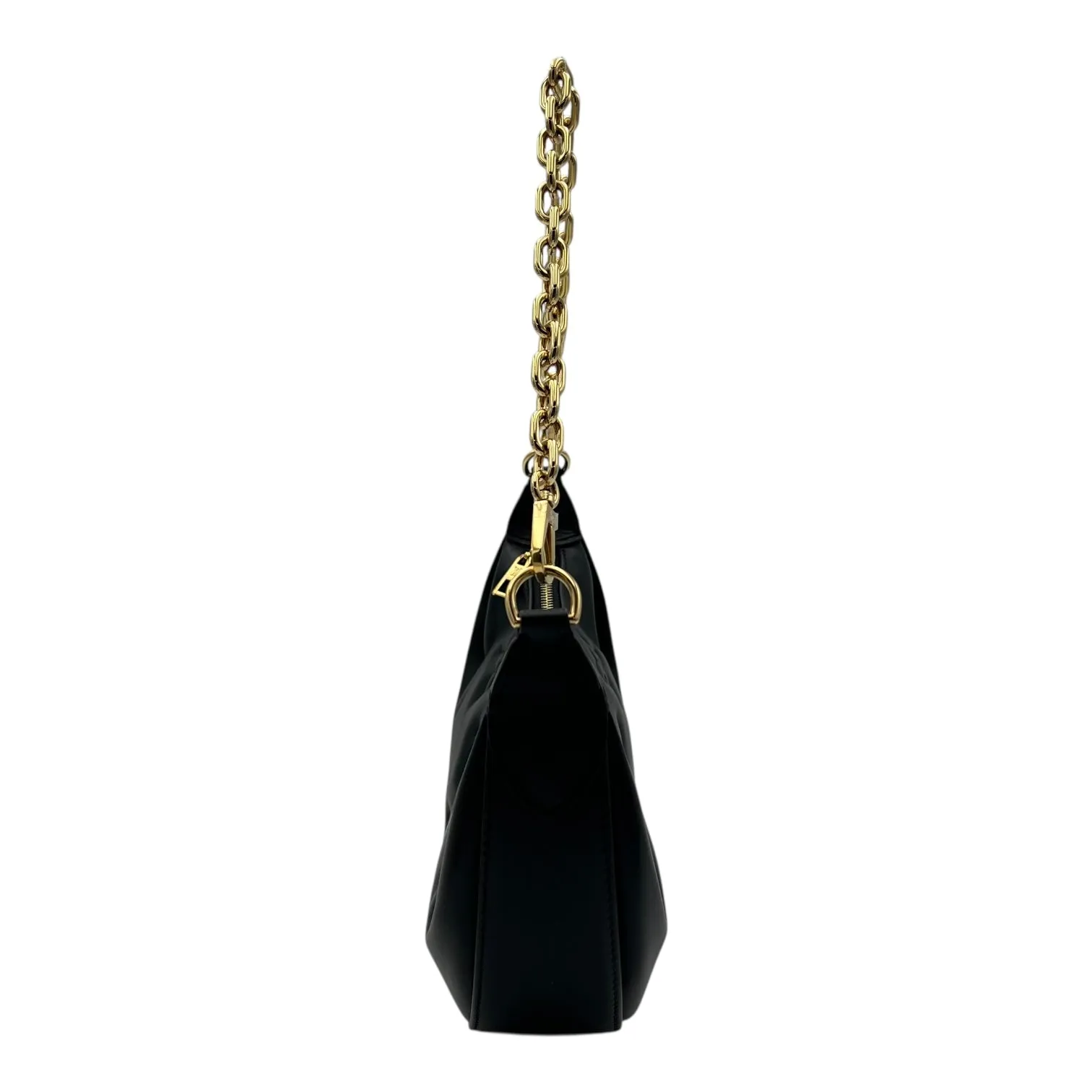 Over The Moon Crossbody Bag Black in Calfskin, Gold hardware