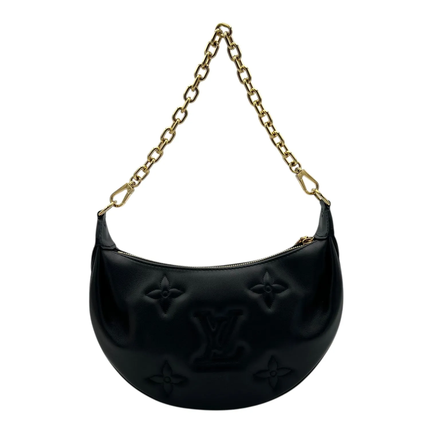 Over The Moon Crossbody Bag Black in Calfskin, Gold hardware