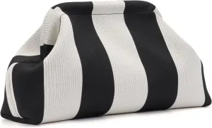 Ovida Colorblock Clutch Purse for Women Summer Beach Dumpling Clutch Crochet Handbag Ruched Cloud Clutch Bag for Party