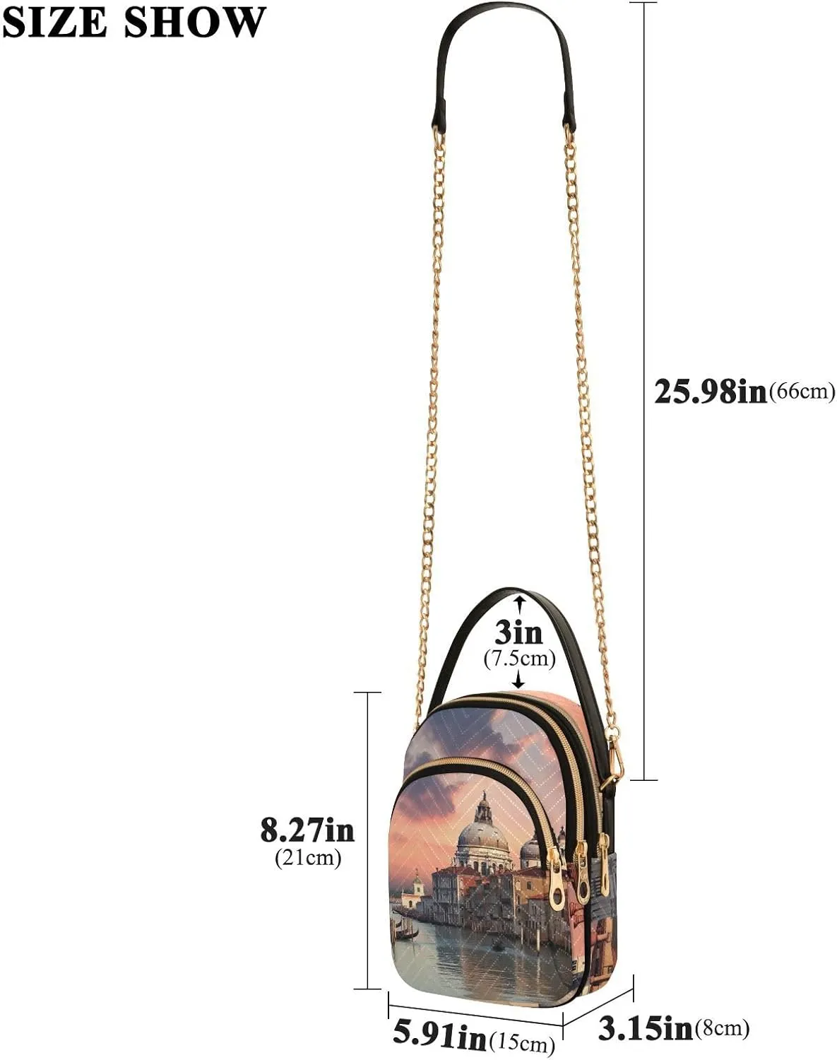 Parrots and Tropical Flowers Women's Crossbody Bags, Casual Crossbody Purse Gold Chain Crossbody Bag