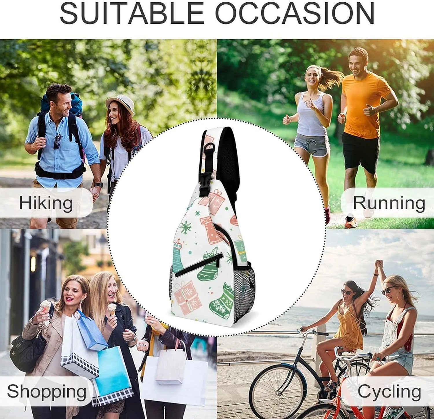Pastel Color Smiley Face Sling Bag Crossbody Bags Cross Body Bag Fanny Packs Chest Bags Sling Purses for Travel