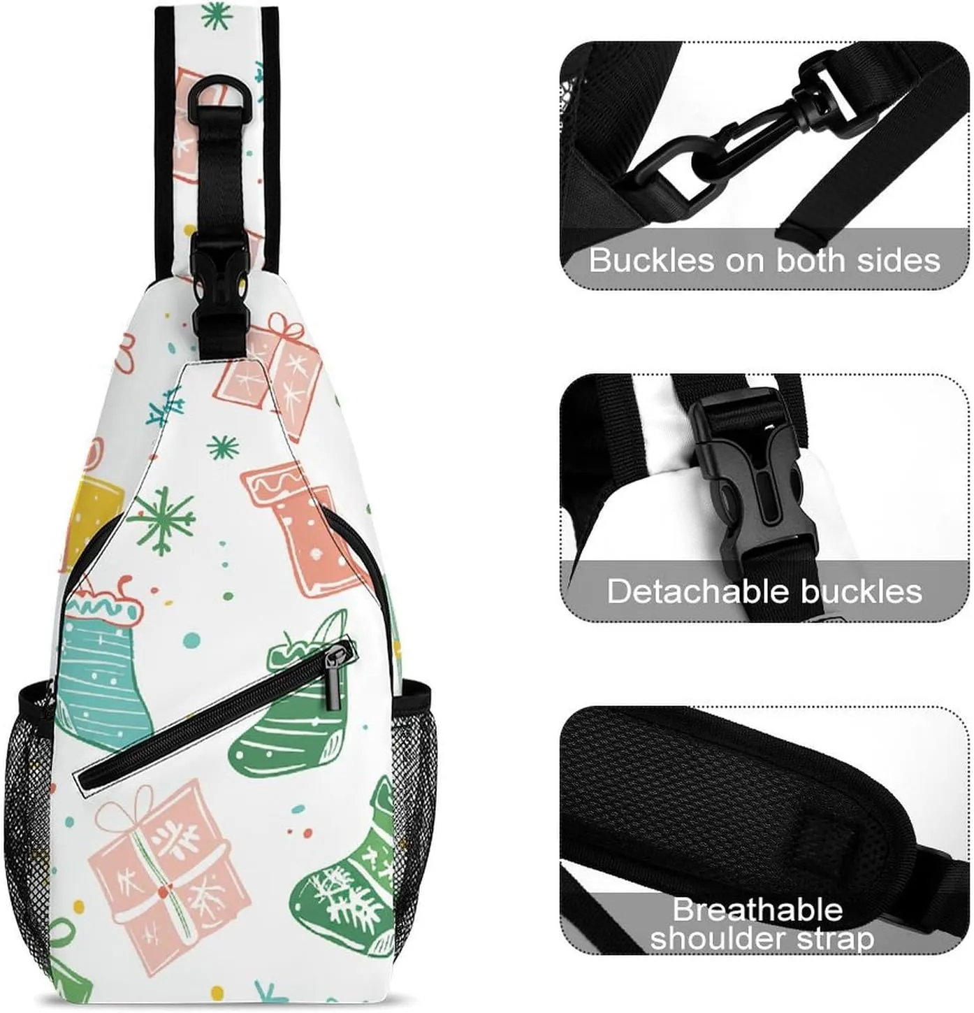Pastel Color Smiley Face Sling Bag Crossbody Bags Cross Body Bag Fanny Packs Chest Bags Sling Purses for Travel