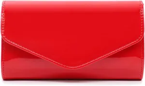 Patent Leather Envelope Clutch Purse Shiny Shoulder Bag Candy Chain Evening Bag Elegant Handbag