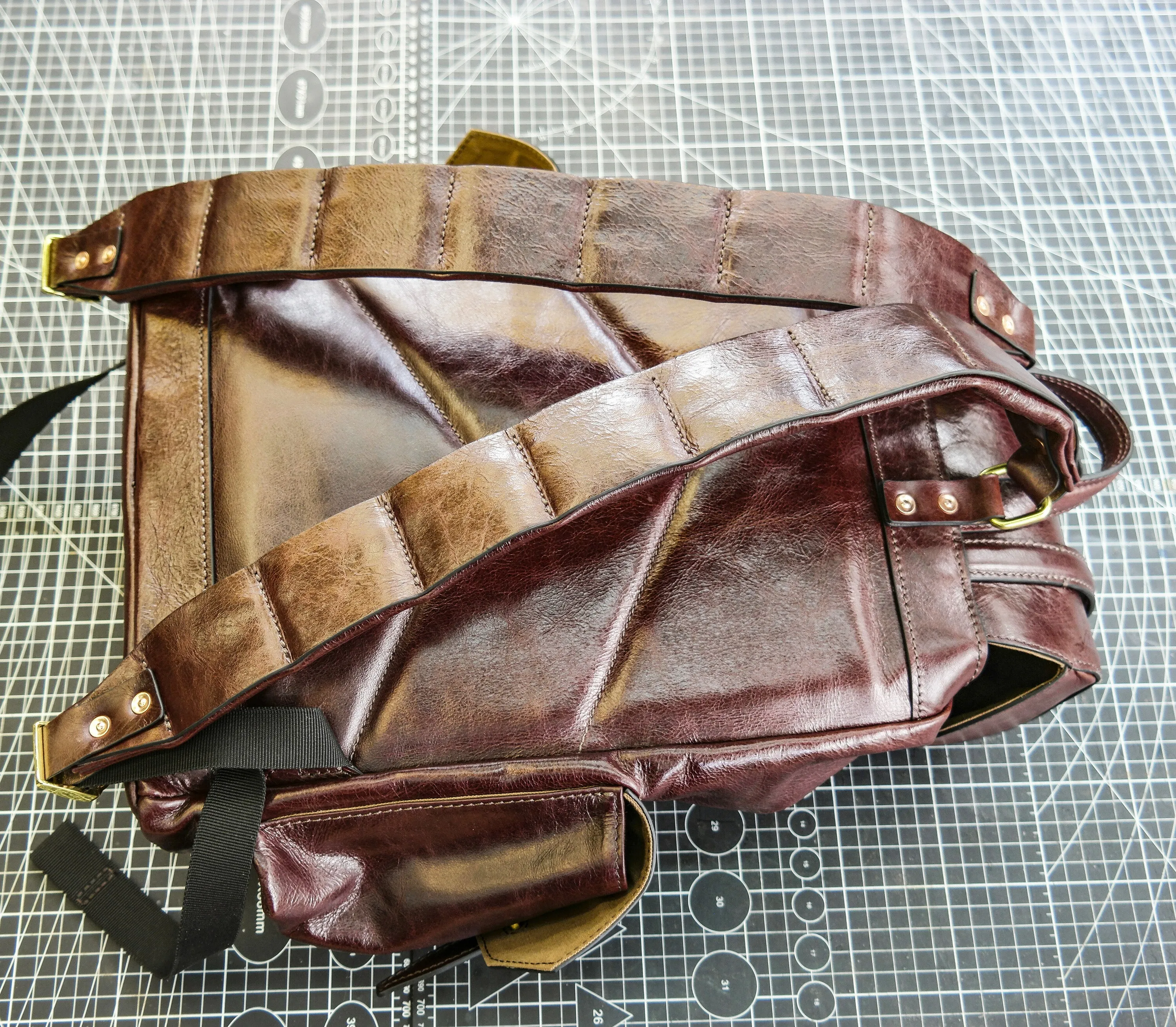 【PDF Pattern】Wine red cowhide handmade backpack/commuting backpack/casual fashion backpack/ backpack pattern
