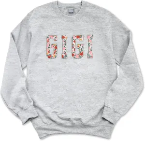 Personalized Embroidered Applique Grandma Sweatshirt Custom Nana Mimi Granny Mamaw Mama Women Gift Mothers Day 2024