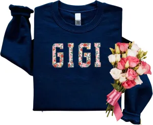 Personalized Embroidered Applique Grandma Sweatshirt Custom Nana Mimi Granny Mamaw Mama Women Gift Mothers Day 2024