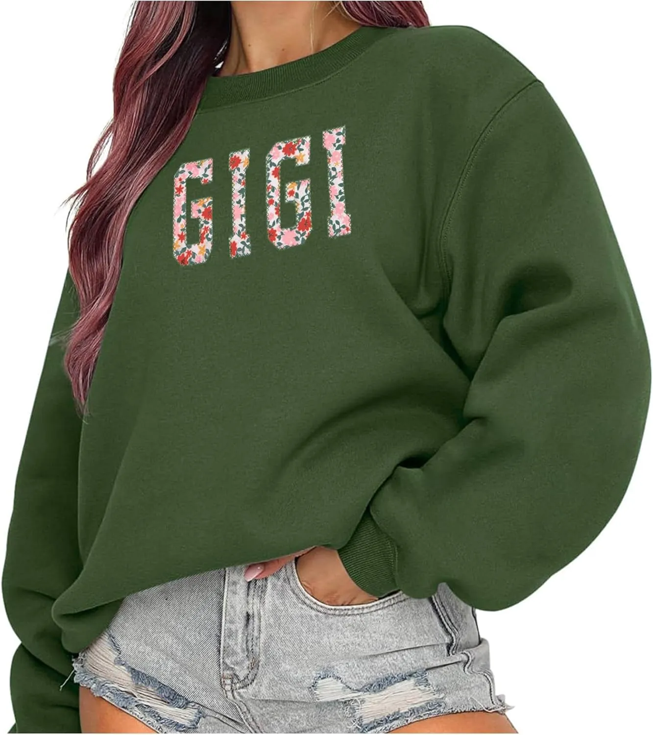 Personalized Embroidered Applique Grandma Sweatshirt Custom Nana Mimi Granny Mamaw Mama Women Gift Mothers Day 2024