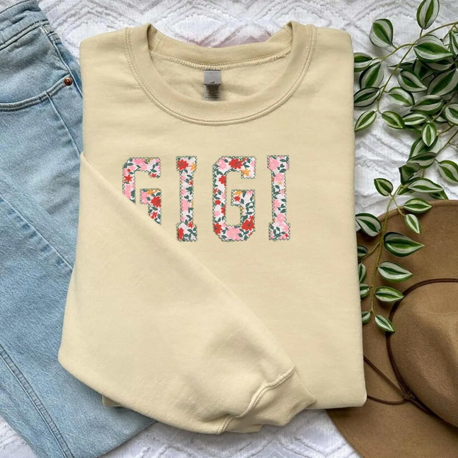 Personalized Embroidered Applique Grandma Sweatshirt Custom Nana Mimi Granny Mamaw Mama Women Gift Mothers Day 2024