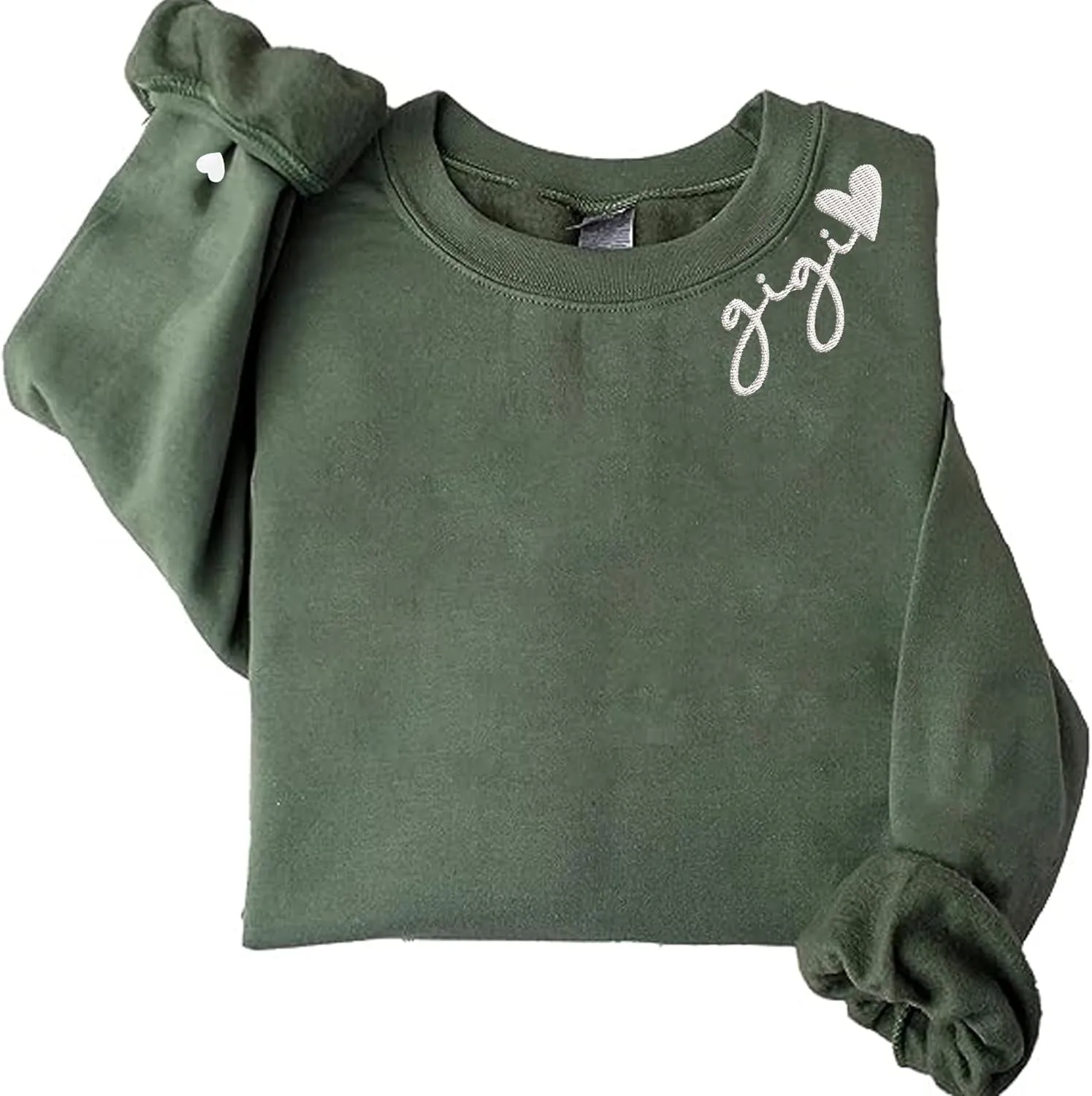 Personalized Embroidery Grandma-Nana-Mimi-Gigi-Granny With Heart Sweatshirts,Grandma Gift Mothers Day