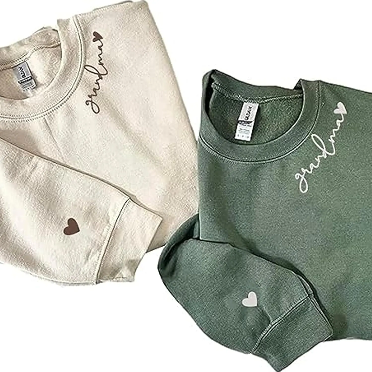 Personalized Embroidery Grandma-Nana-Mimi-Gigi-Granny With Heart Sweatshirts,Grandma Gift Mothers Day