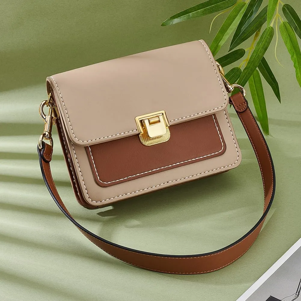 PH PandaHall 25.7 Inch Leather Bag Strap, 1 Inch Wide Purse Strap Leather Puse Handle Camel Bag Handles Replacement Handbag Strap with Golden Buckles for Women DIY Handbag Underarm Bag Shoulder Bag
