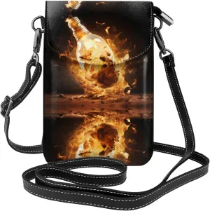 PHAYAH Burning Bulbs Small Crossbody Phone Bags For Women Leather Cell Phone Purse Wallet