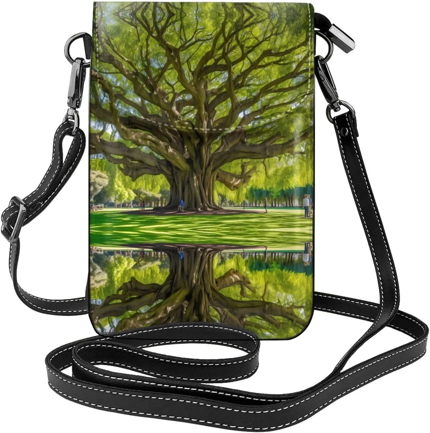PHAYAH Primitive Tree Small Crossbody Phone Bags For Women Leather Cell Phone Purse Wallet