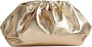 PHILOMENA Dressy Vegan Leather Clutch Purse for Women, Soft Pleated PU Evening Purse for Weddings, Proms