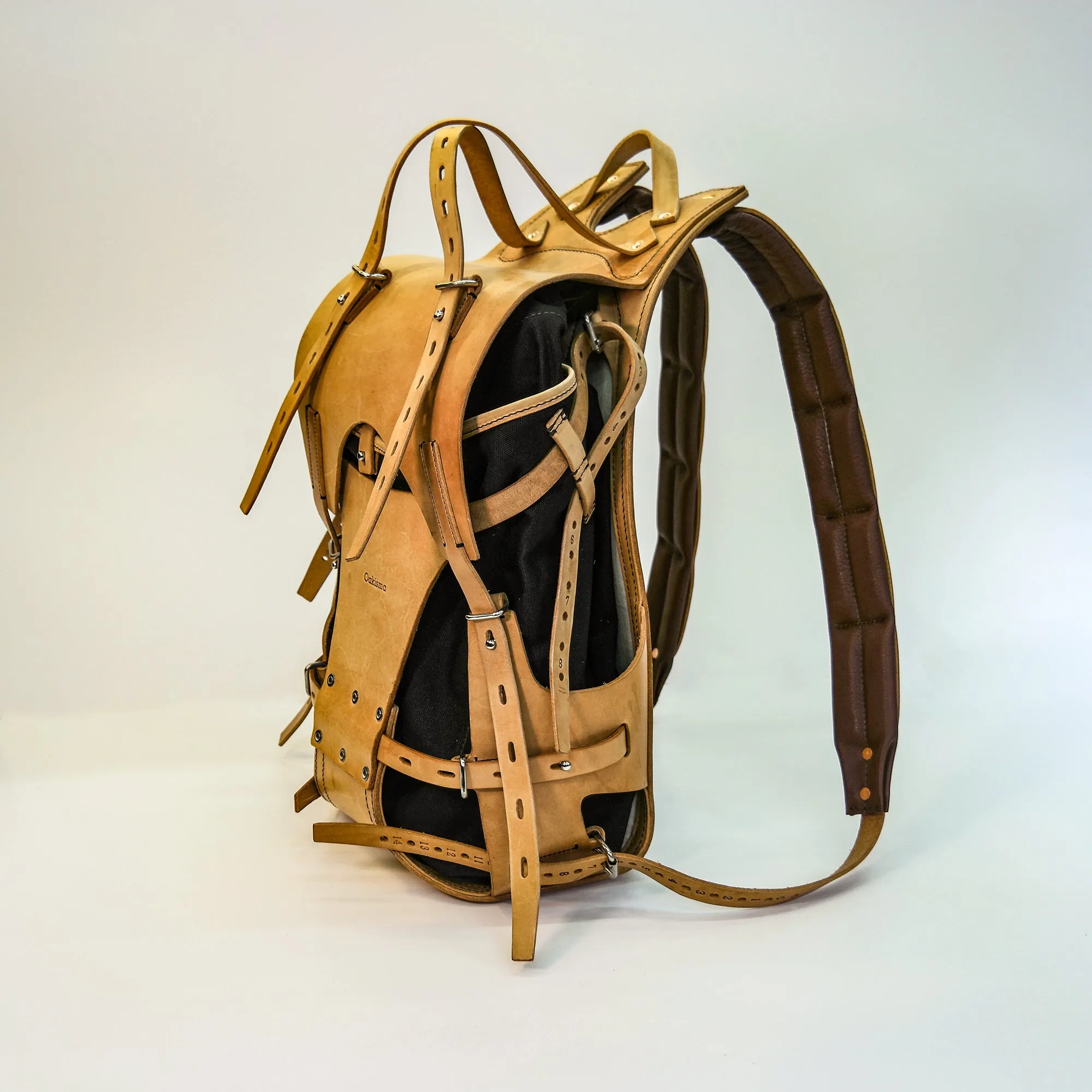 【Physical patterns】Detachable canvas plant tanned leather backpack - retro backpack for travel, camping, hiking, commuting