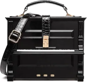 Piano Shaped Purse Handbag Women Crossbody Shoulder Bag Box Shaped Acrylic Evening Top Handle Clutch Bag Novelty Piano Purse