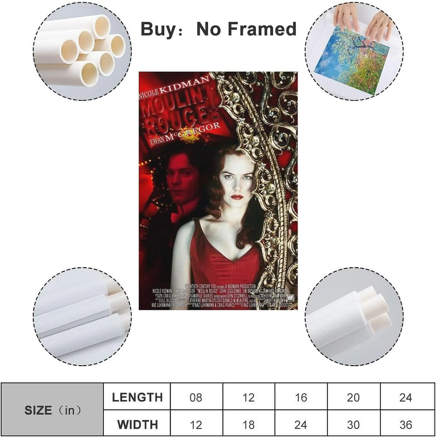 Pigalle Red Light District-Moulin Rouge Movie Poster 04 Wall Art Canvas Print Poster Home Bathroom Bedroom Office Living Room Decor Canvas Poster Unframe-style20x30inch(50x75cm)