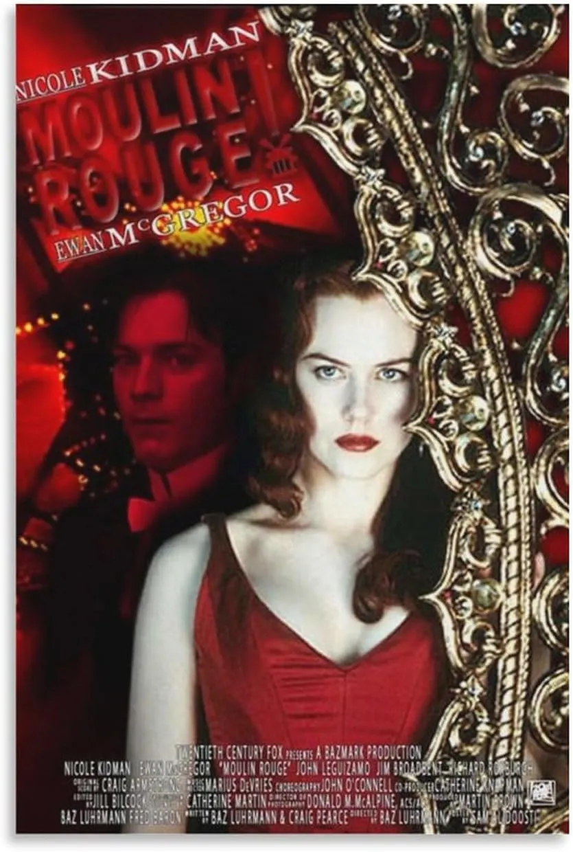 Pigalle Red Light District-Moulin Rouge Movie Poster 04 Wall Art Canvas Print Poster Home Bathroom Bedroom Office Living Room Decor Canvas Poster Unframe-style20x30inch(50x75cm)