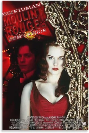 Pigalle Red Light District-Moulin Rouge Movie Poster 04 Wall Art Canvas Print Poster Home Bathroom Bedroom Office Living Room Decor Canvas Poster Unframe-style20x30inch(50x75cm)