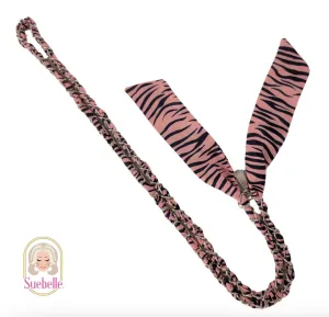 Pink Zebra Twist Crossbody Phone Chain