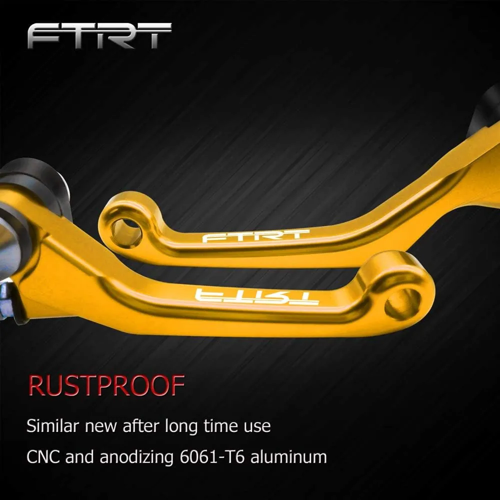 Pivot Dirt Bike Brake Clutch Levers Compatible with DR200S 2015-2019; DR250R 1996-2000; DRZ400 DRZ400S DRZ400SM 2000-2022; DJEBEL250XC 1998-2007, Gold
