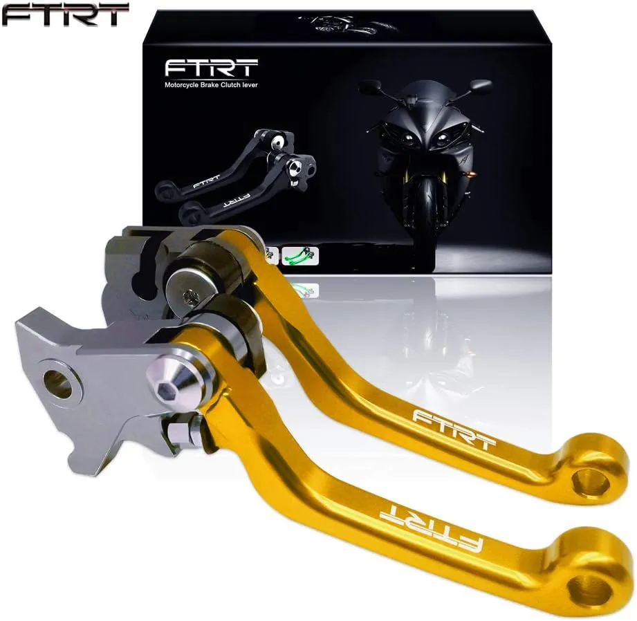 Pivot Dirt Bike Brake Clutch Levers Compatible with DR200S 2015-2019; DR250R 1996-2000; DRZ400 DRZ400S DRZ400SM 2000-2022; DJEBEL250XC 1998-2007, Gold