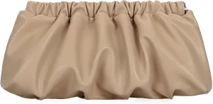 Pleated Evening Bag Soft Vegan Leather Dressy Clutch Purse Formal Ruched Handbag for Women