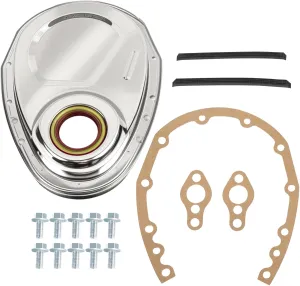 Polished Aluminum Timing Chain Cover Gasket Seal Bolts Kit Compatible with Chevy Small Block SB SBC 1955-1995 283 305 327 350 383 400