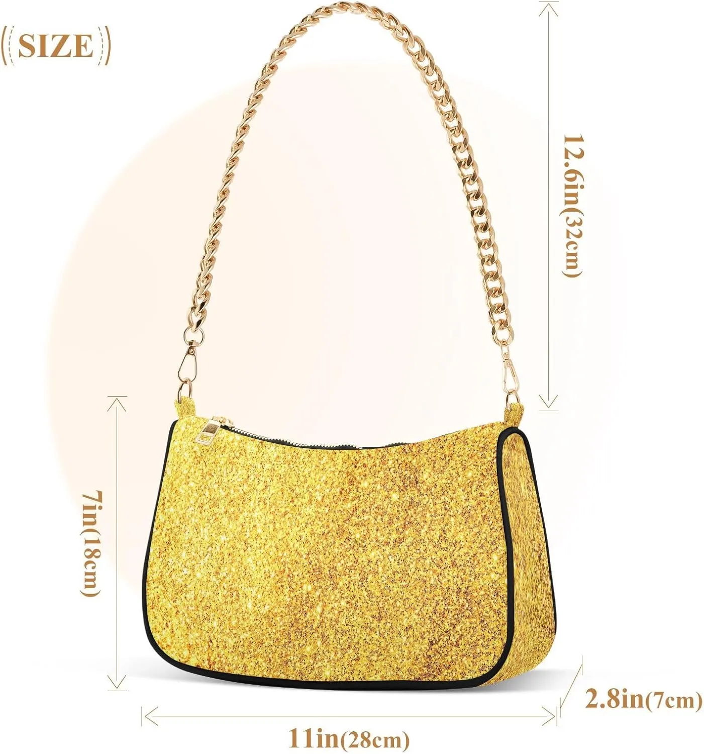 Polyester Shoulder Purses for Women,Fashion Shoulder Bag Purse Womens Crescent Crossbody Bag