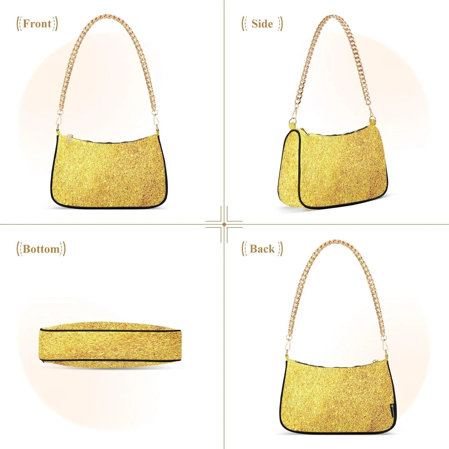 Polyester Shoulder Purses for Women,Fashion Shoulder Bag Purse Womens Crescent Crossbody Bag