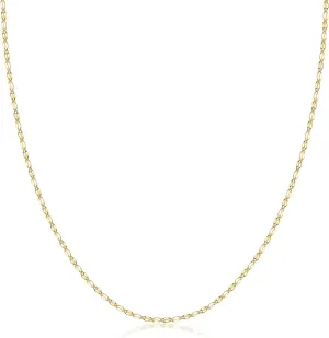 PORI JEWELERS 14K Solid Gold 2.0MM Diamond Cut Mirror Chain Necklace -Choose Your Color - Unisex Sizes 16"-30"