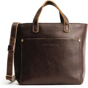 Portland Leather Goods Mini Zipper Crossbody Tote Bag for Women – Handmade, Durable & Unlined – Outside Pocket